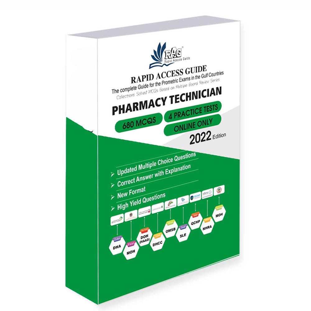 کتاب آزمون های پرومتریک Pharmacy Technician MCQs | Prometric Exam Questions – 2022